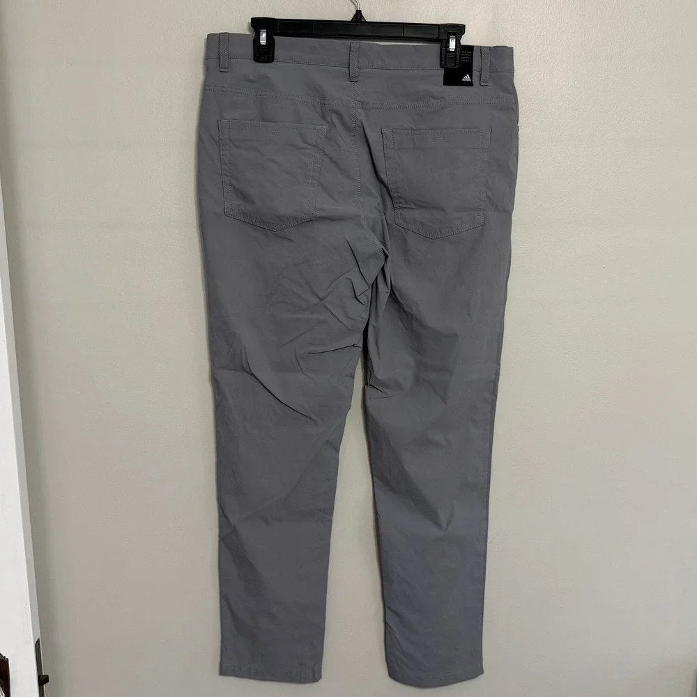 Adidas 365 Mens 34x32 (Actual 34x30) Gray Go-To 5 Pocket Tapered Fit Golf Pants